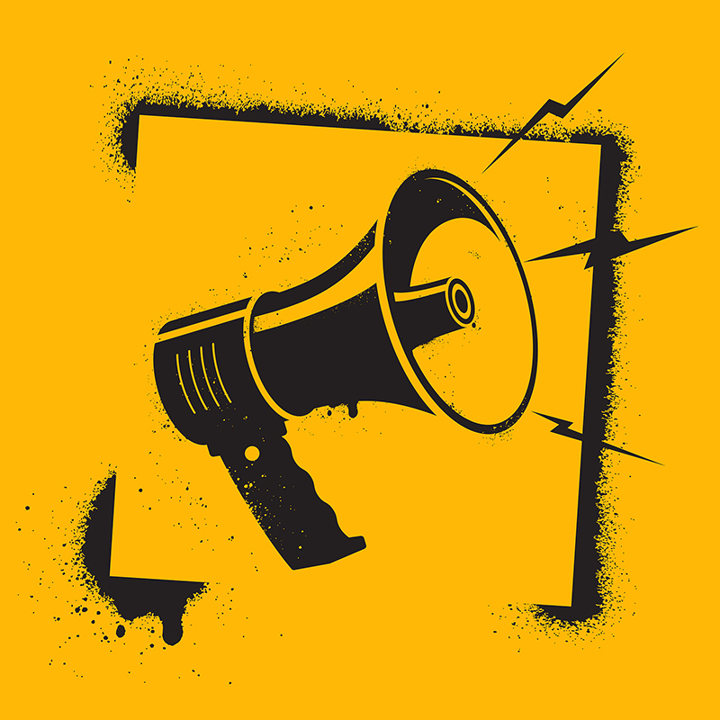 Megaphone call to action