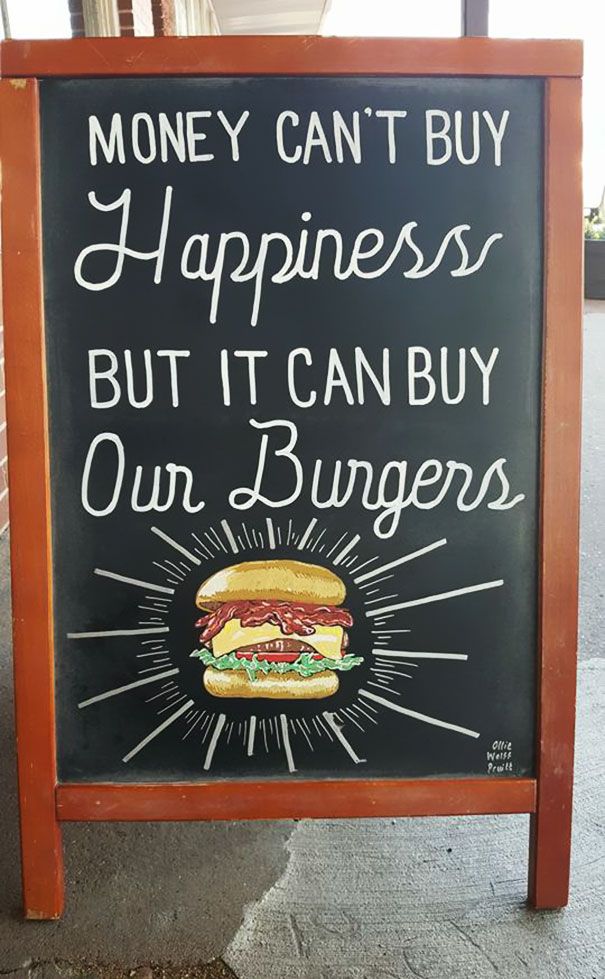Burger A-frame promotion