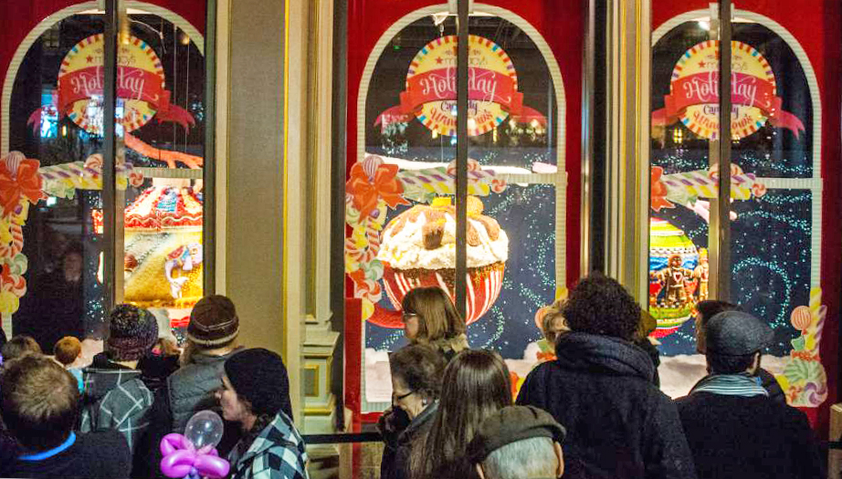 Christmas Candy Windows downtown Salt Lake City