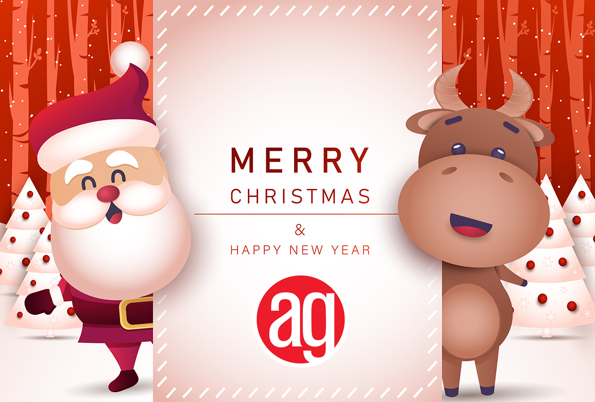 Christmas card with AlphaGraphics logo