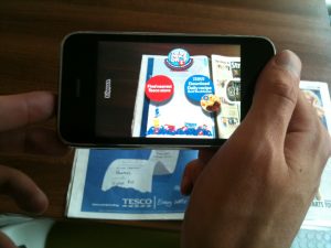 Phone scanning a printed flyer