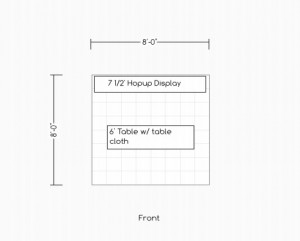 Trade Show Dipslay Layout for 8 foot space