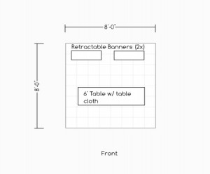 Trade Show Booth Layout Plan for 8 foot space