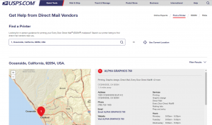 USPS vendor list for direct mail