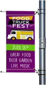 Food truck pole banner