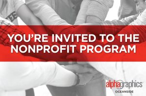 AlphaGraphics Nonprofit program postcard