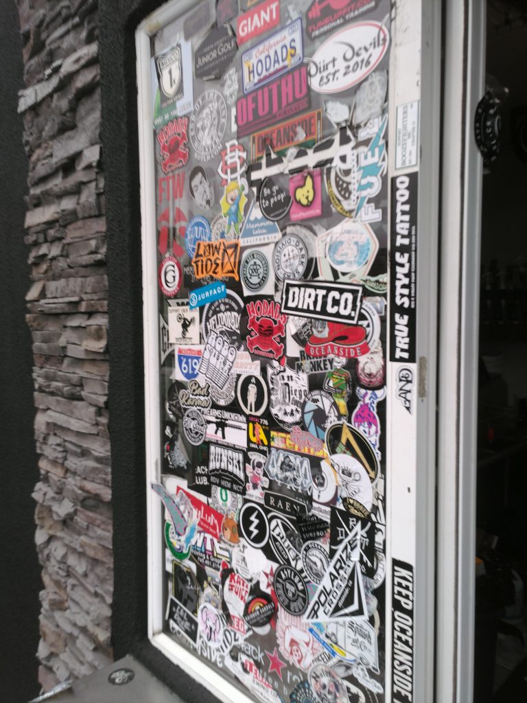Window filled with Label Printing, sticker and decals
