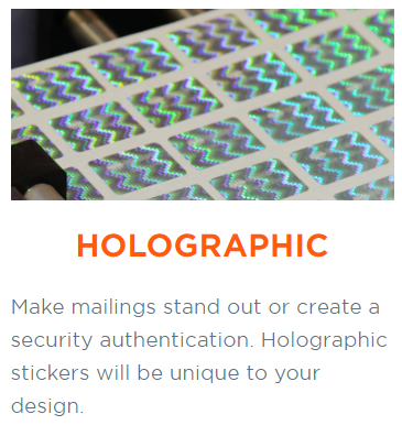 Holographic Label Printing, sticker and decals