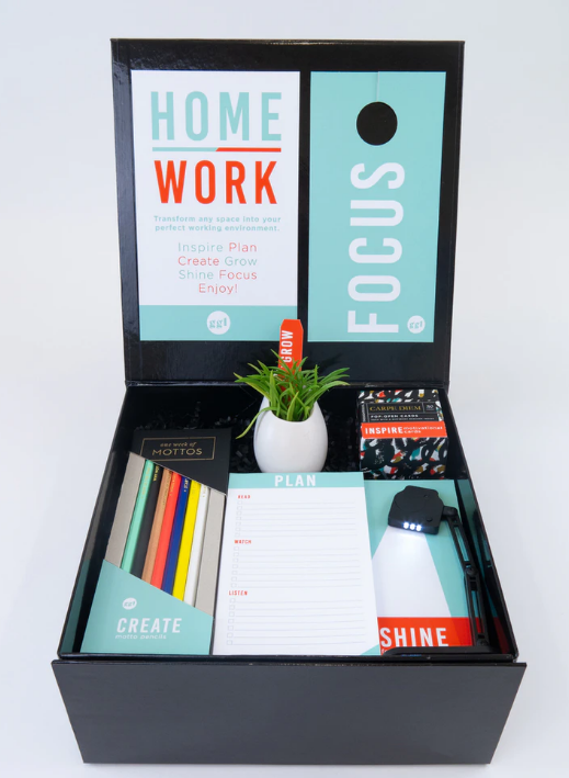company box inspiring employees who are working remotely