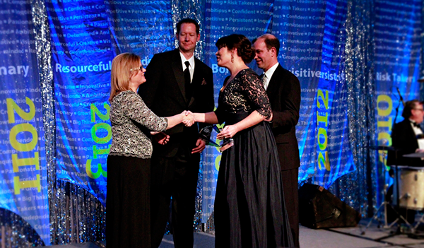Haley accepting the 25 Under 25 award