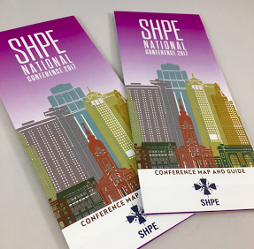 SHPE's brochure map that won an award in the category of broadside printing. 