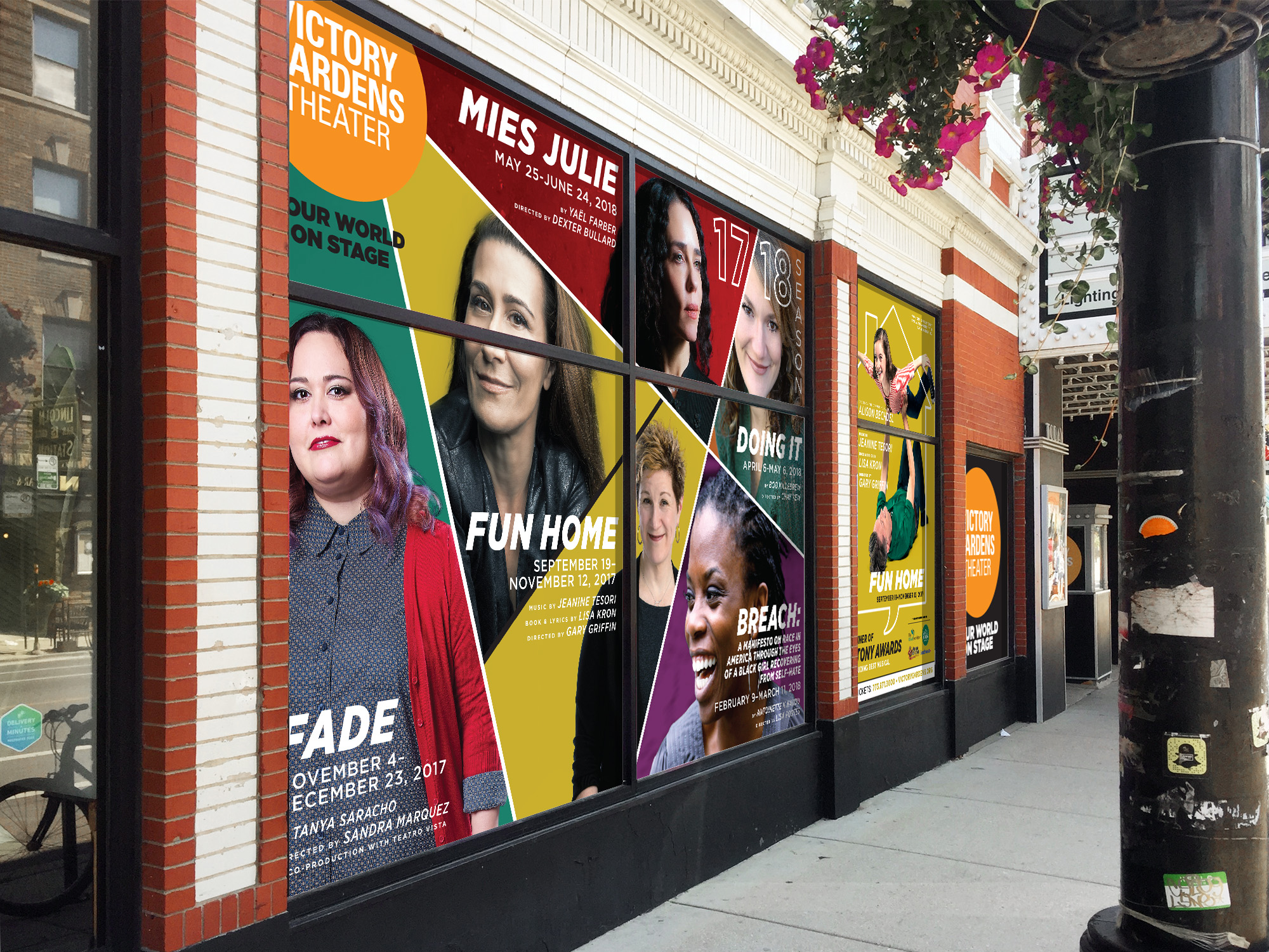 Victory Garden Theater's new window graphics