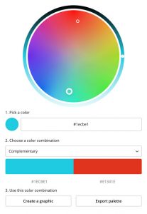 Canva's color tool
