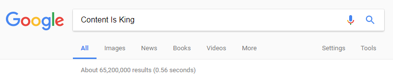 Content Is King Google Search Results