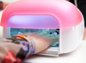 Gel Nail Hardening with UV Light