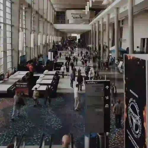 An image of a group of people at a convention.