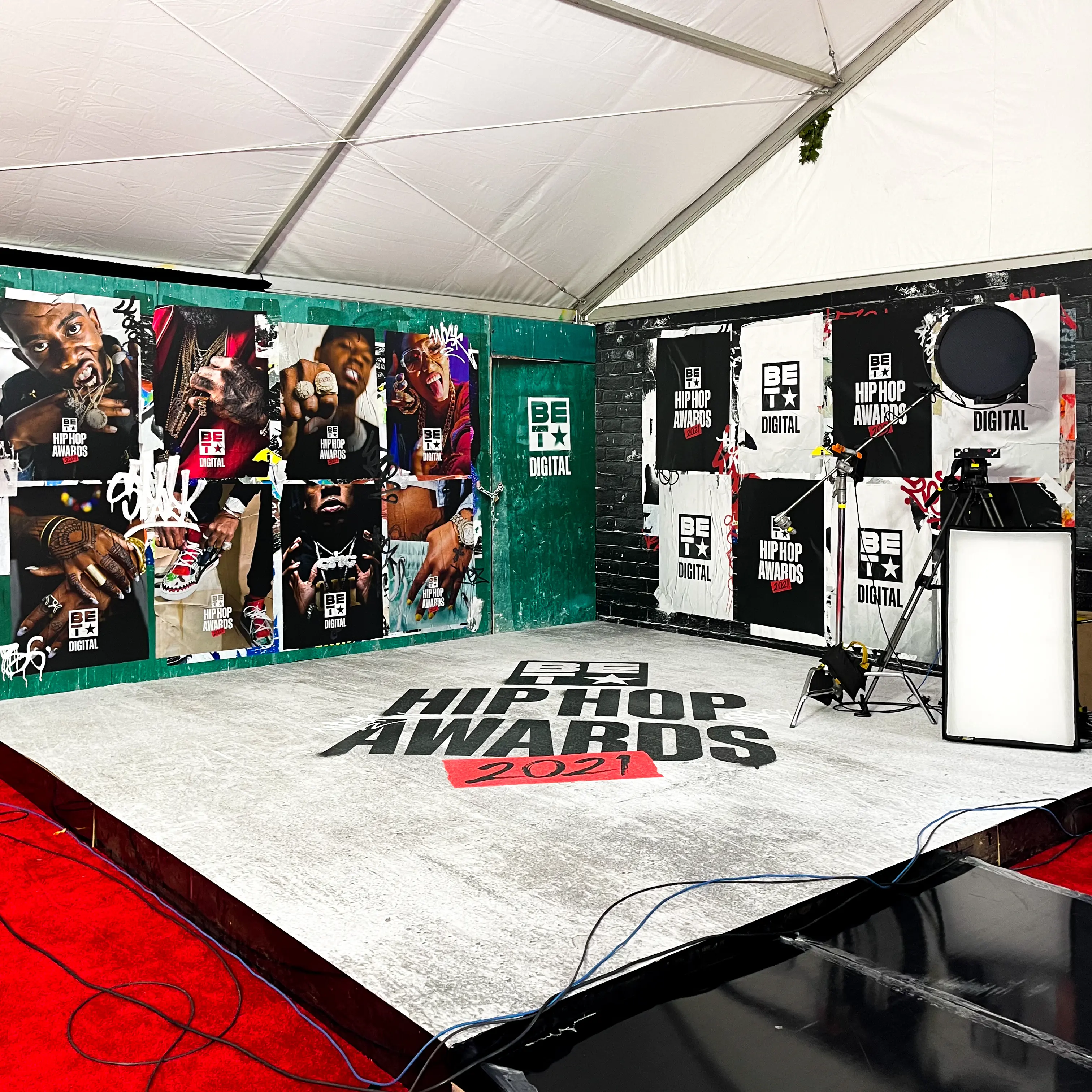 An image of flooring and wall vinyls for the BET Hip Hop Awards 2021.