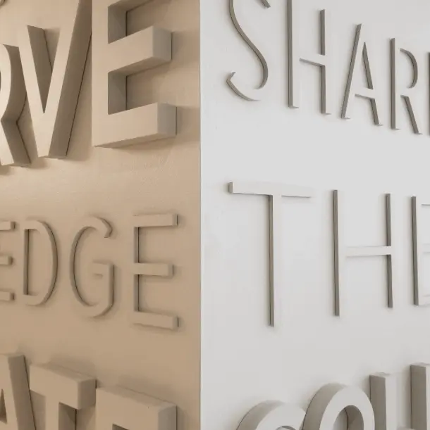 An image of three dimensional wall graphics.