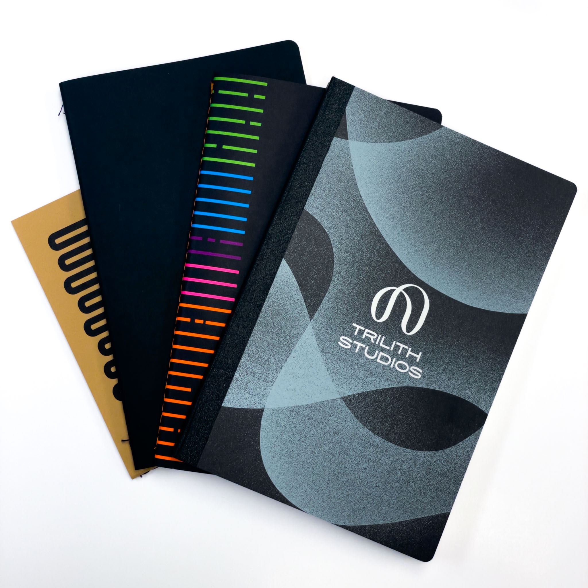 A photo showing various books with different binding styles