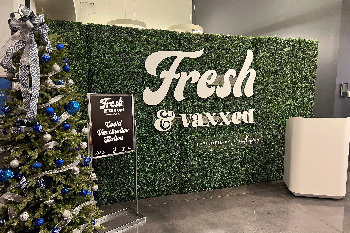 A photo of an event backdrop.