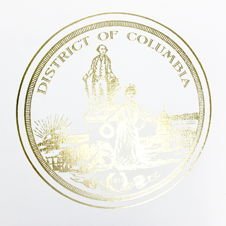 Gold Foil Seal for District of Columbia