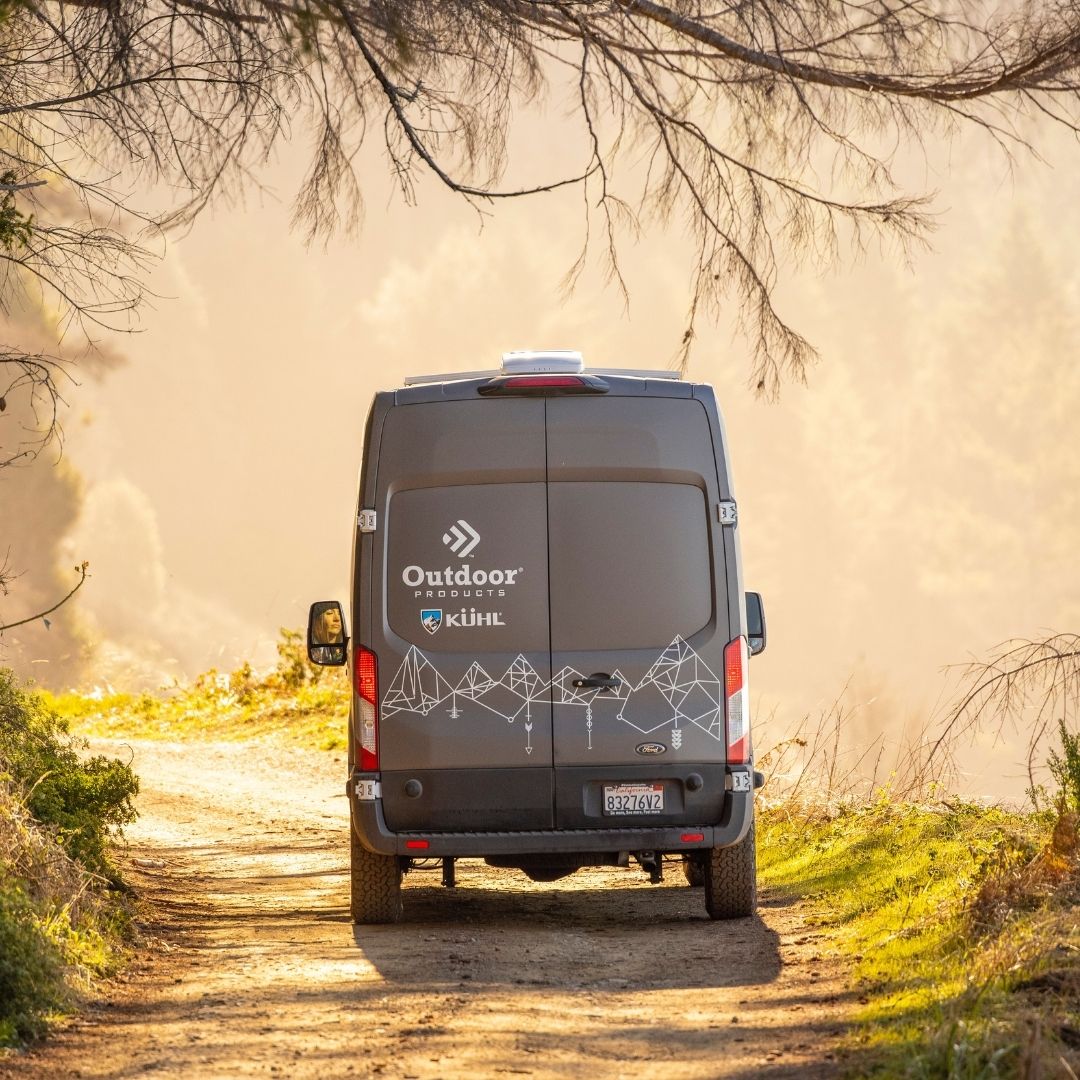 van in the woods