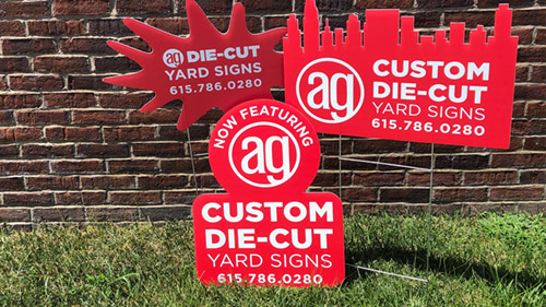Custom cut yard signs