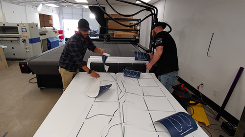 Printing floor graphics for the event