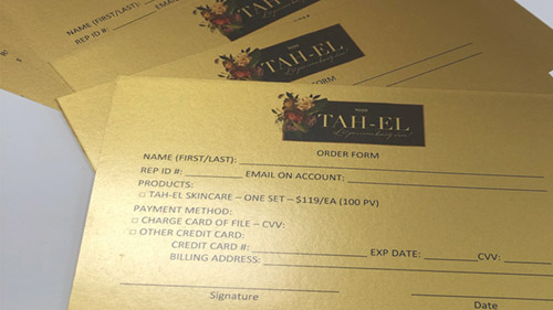 Printing with gold metallic ink