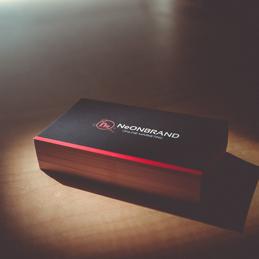 A stack of business cards