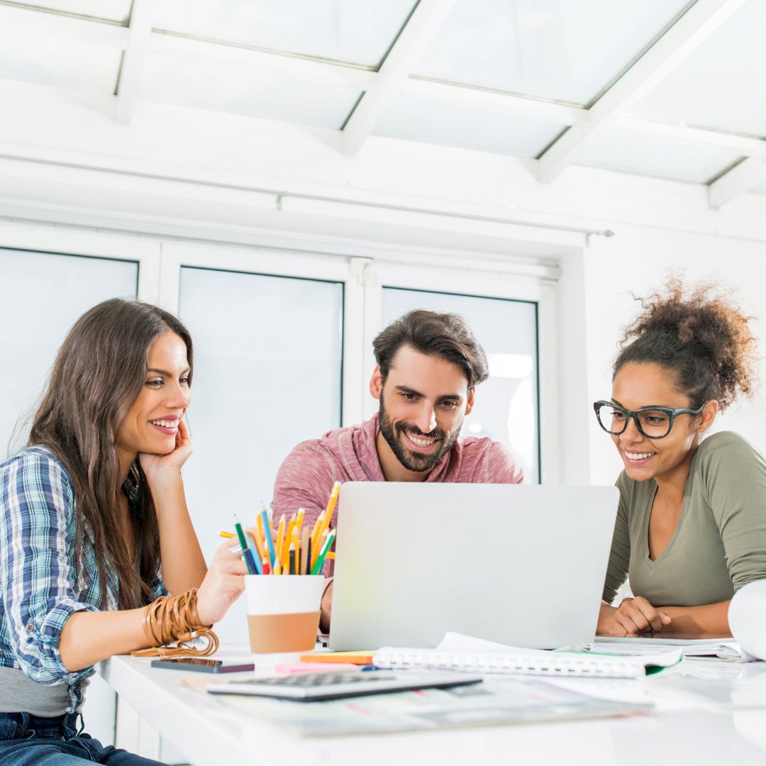people looking at computer