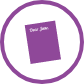 Image of a purple personalized direct mail.