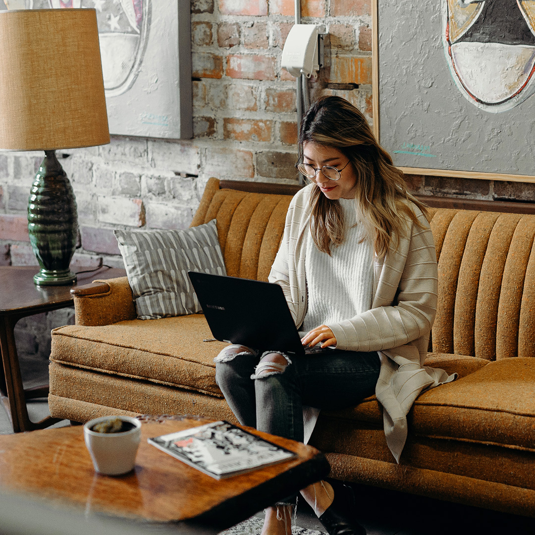 woman working on computer