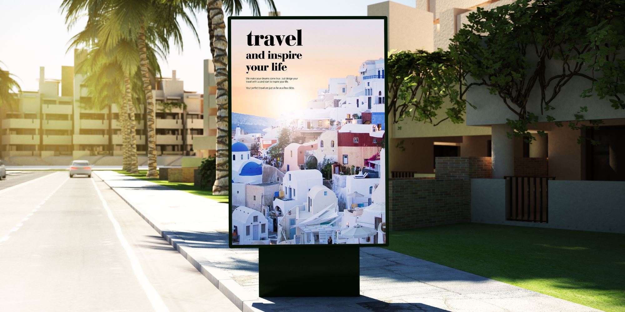 Image of a large poster at a bus stop