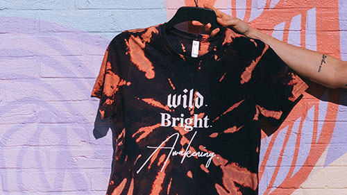 A unique custom printed tie-dye shirt