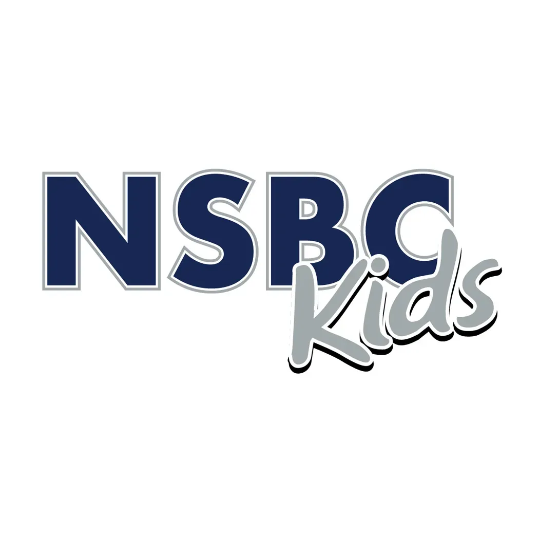 NSBC Kids logo with navy NSBC lettering and gray script Kids