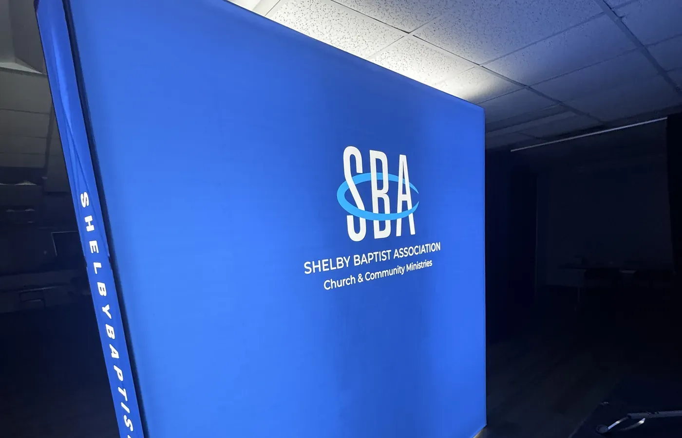 Edge-to-edge glow of a custom backlit display with LED lighting, printed by AlphaGraphics Hoover