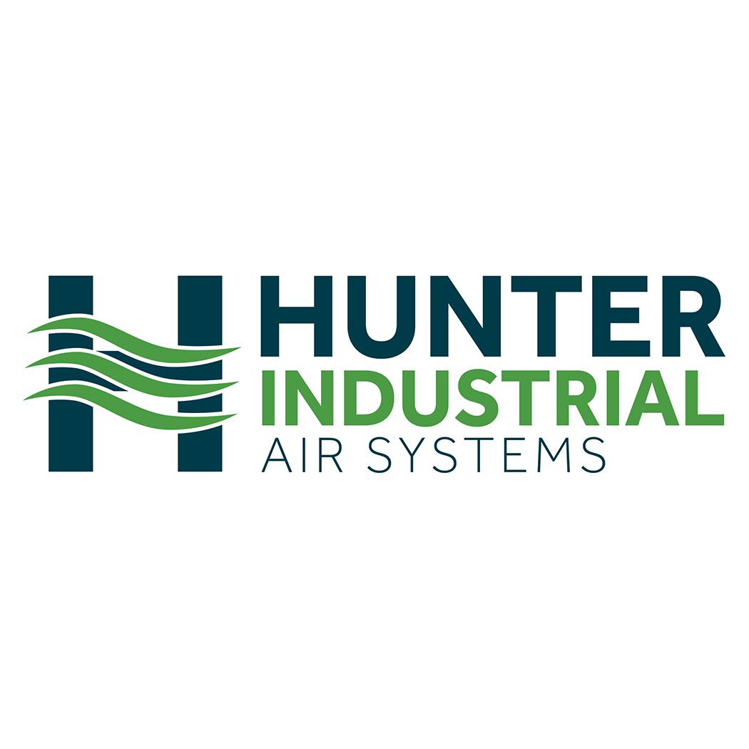 Hunter Industrial Air Systems logo with green airflow waves