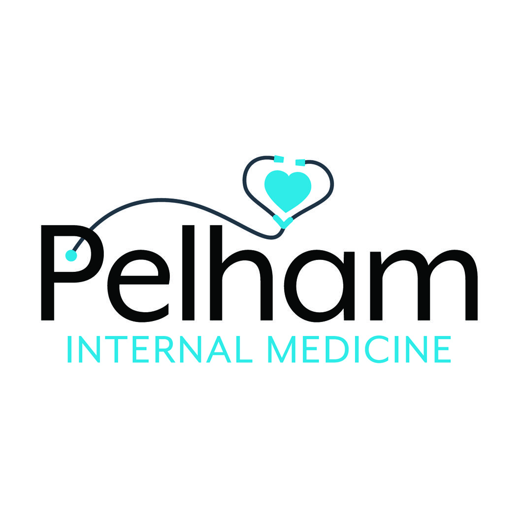 Pelham Internal Medicine logo with a stethoscope forming a blue heart