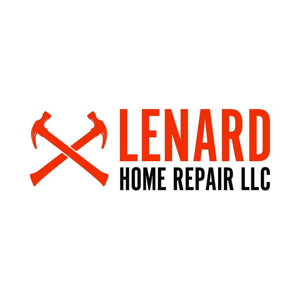 Lenard Home Repair LLC logo with crossed orange hammers