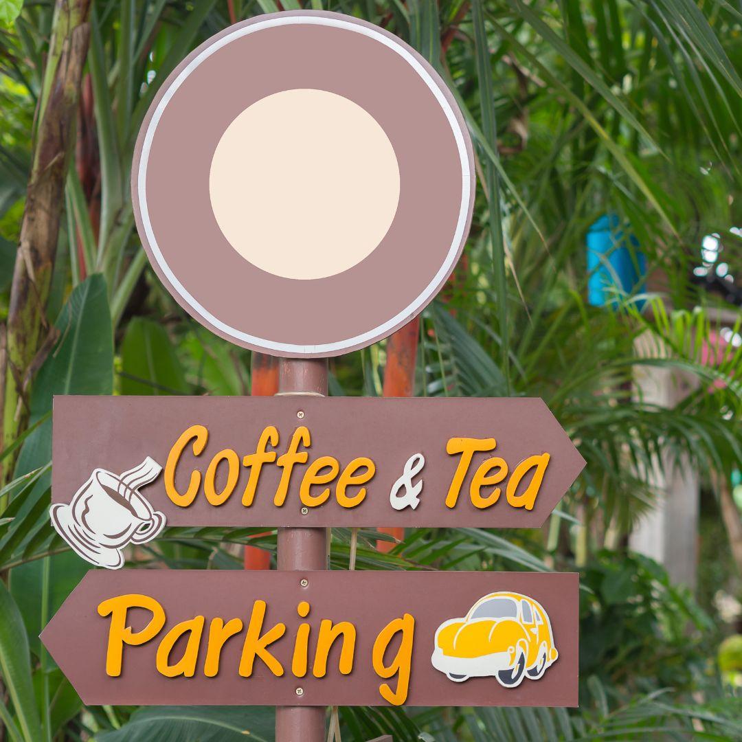 wooden business sign