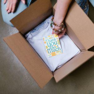 Thank you card in package