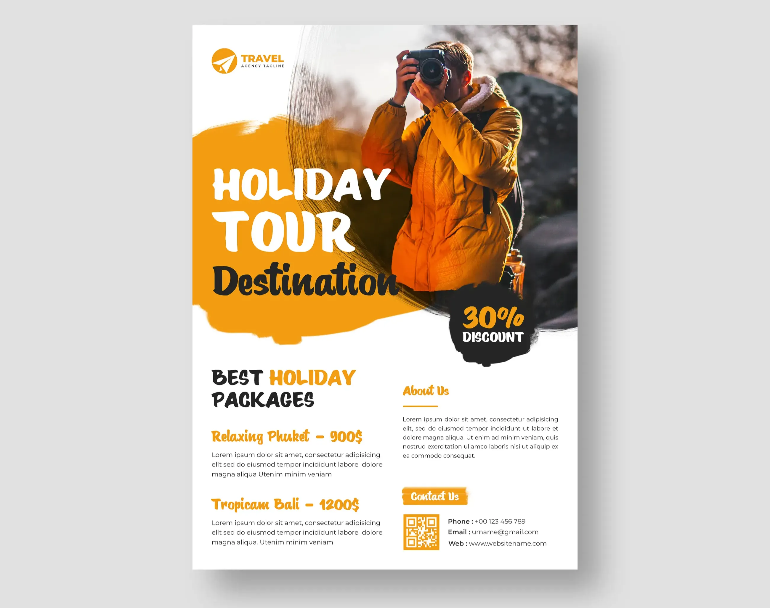 A flyer for a travel company