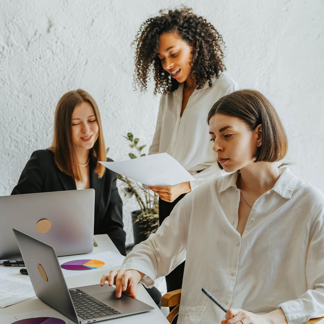 women looking at laptop
