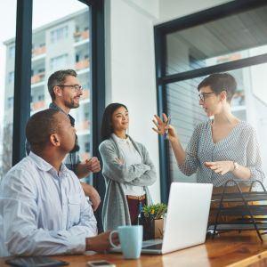 A small business branding meeting