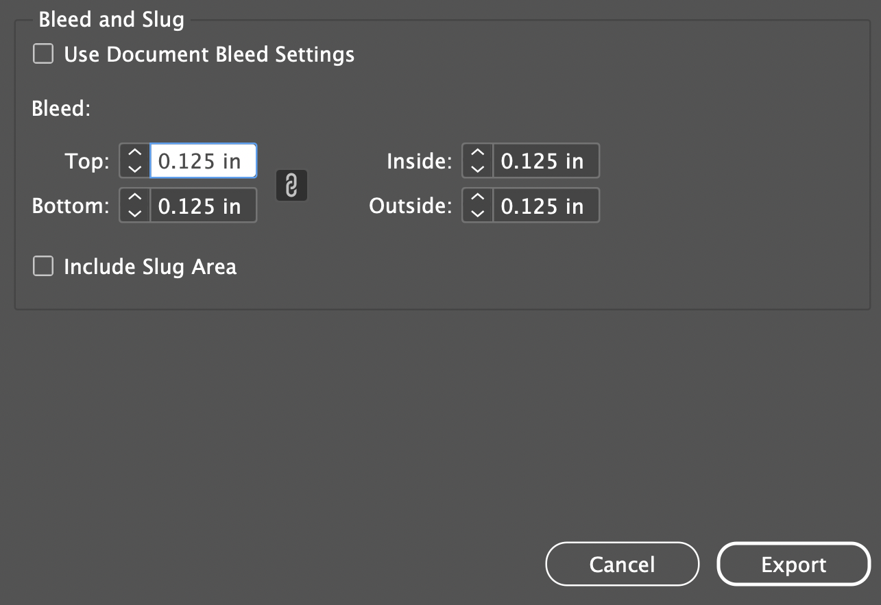 bleed settings