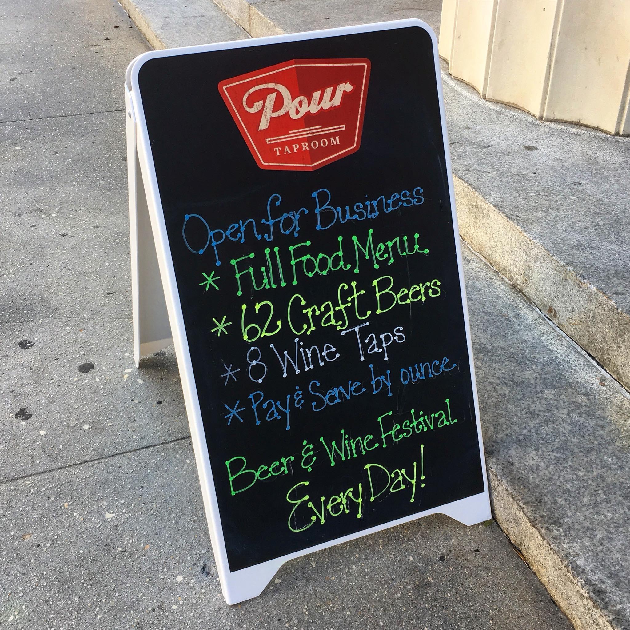 Outdoor sidewalk sign marketing example