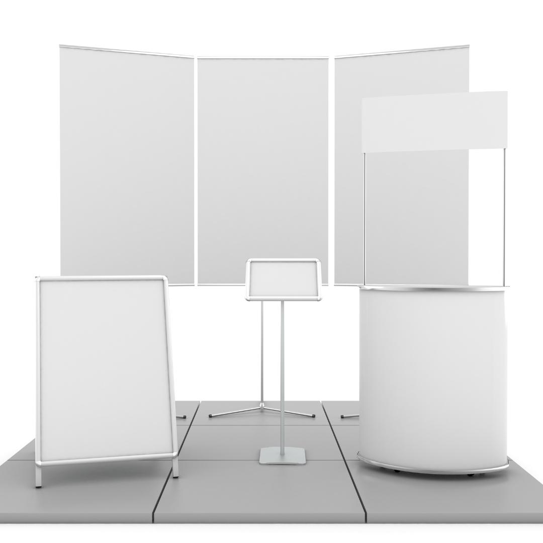 Design/printing elements to a trade show booth.