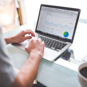 A person looking at website analytics