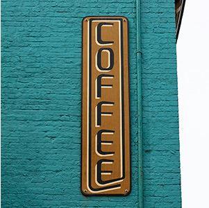 Wood business sign outside